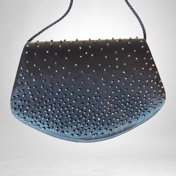 Navy Blue Beaded Purse - Picture 2 of 4